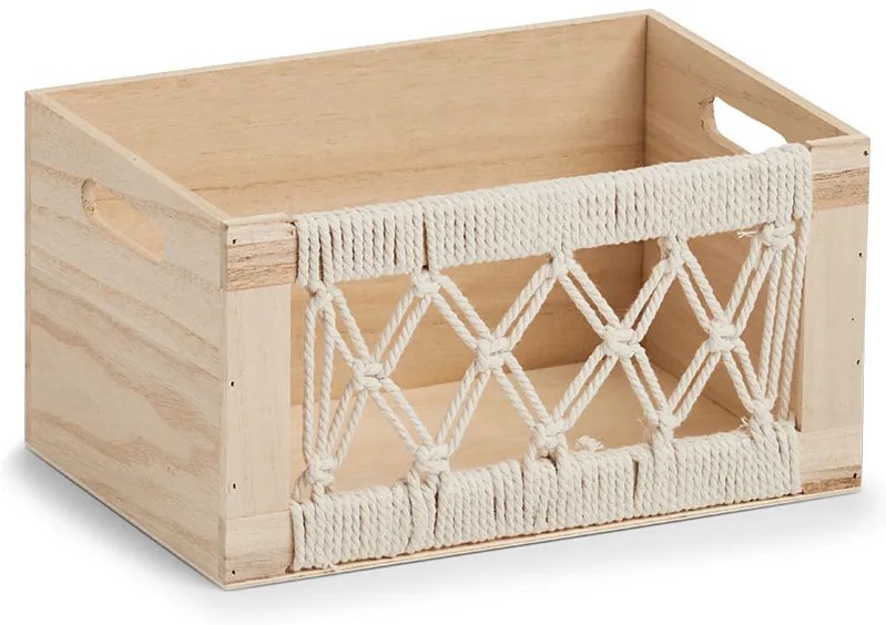 Drewniane pudełko z ażurowym frontem BOHO, 30 x 20 x 16 cm