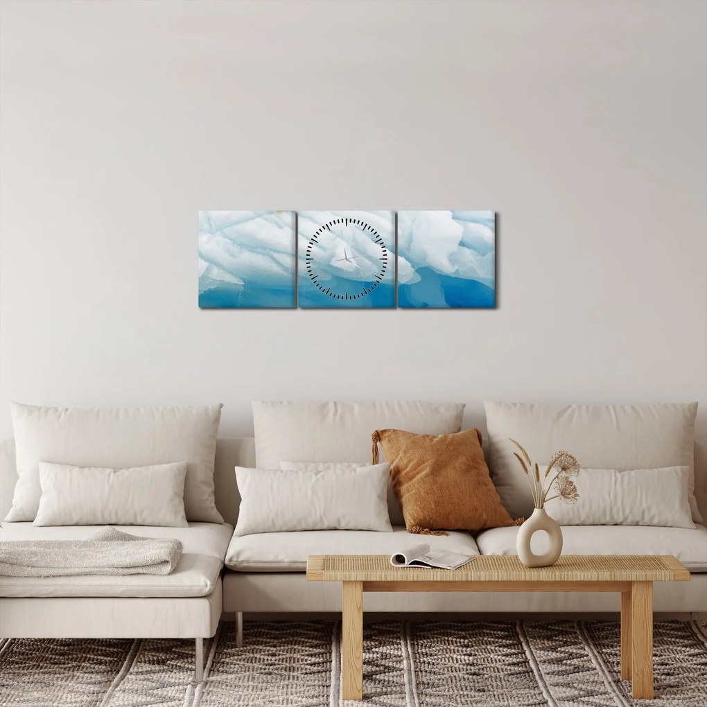Obraz - Niedźwiedź polarny (z zegarem) (90x30 cm)