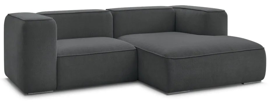 Ciemnoszary narożnik z materiału bouclé (prawostronny) Zephyr – Bobochic Paris