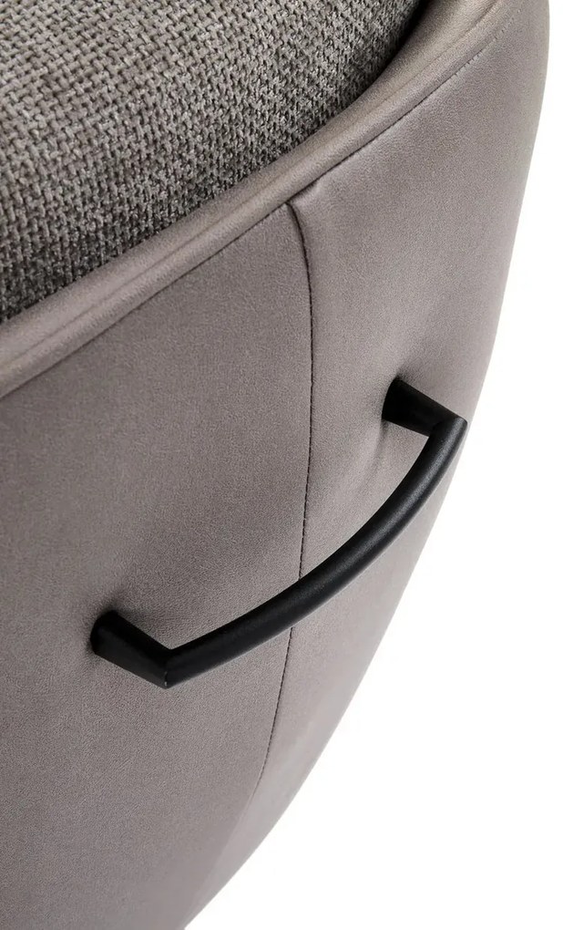 Popielaty tapicerowany fotel z obrotowym siedziskiem R7-S08