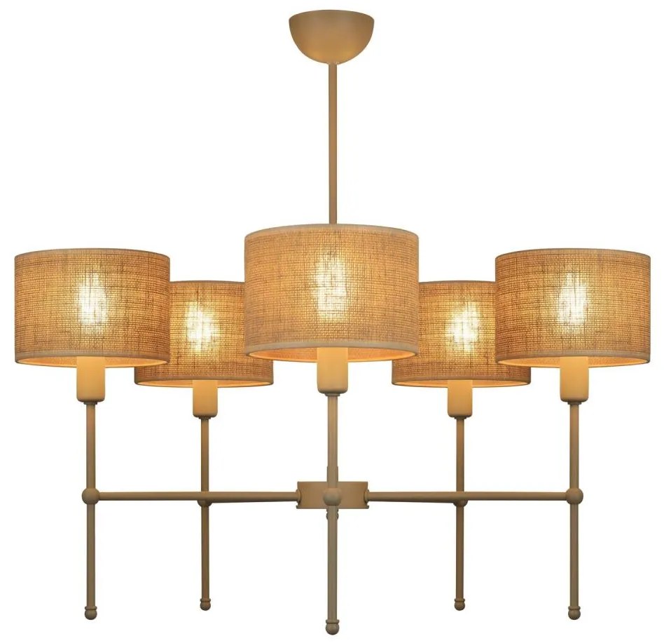 Żyrandol na drążku MADELA 5xE14/40W/230V juta/beżowy