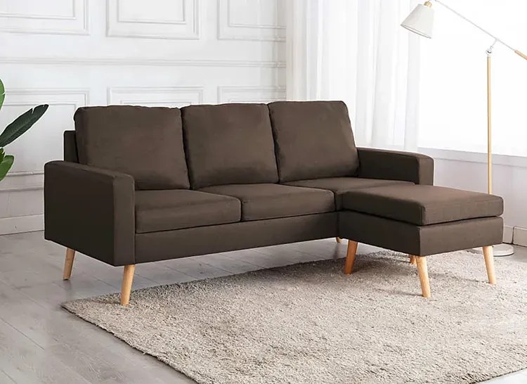 3-osobowa brązowa sofa z podnóżkiem - Muria 4Q