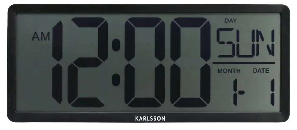 Karlsson 6020BK zegar cyfrowy czarny, 35 cm