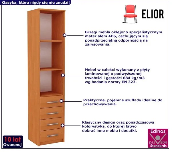 Klasyczny regał do salonu olcha R0-R63