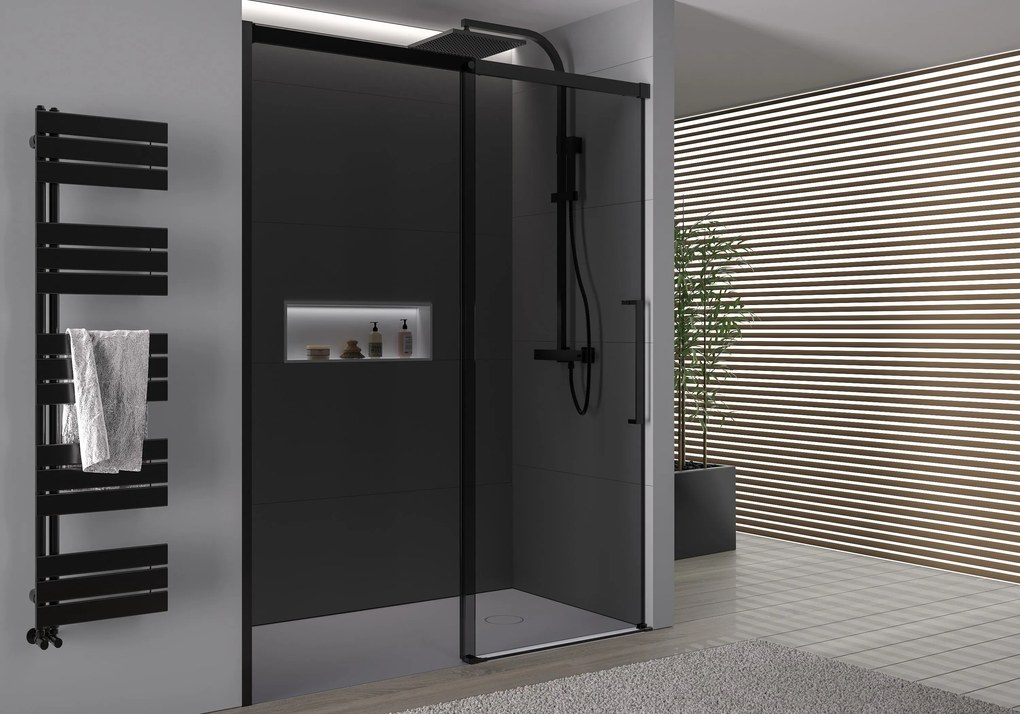 Drzwi prysznicowe przesuwne Soft-Close ze ścianką DX906 FLEX