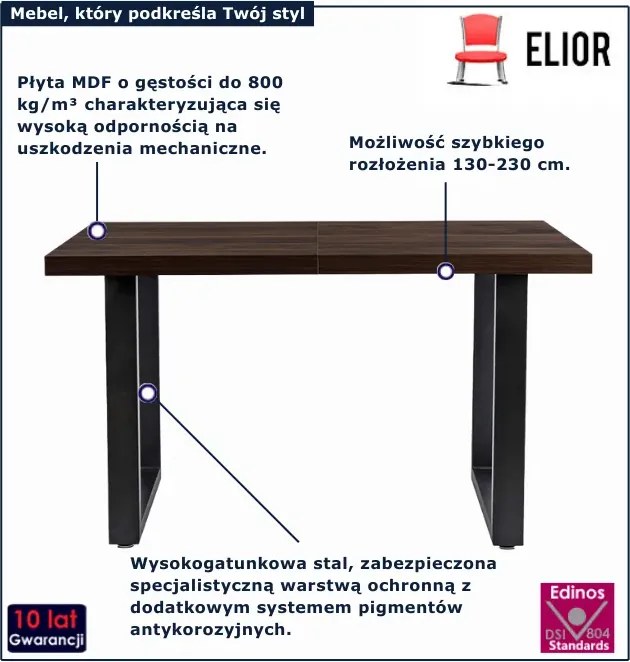 Orzechowy stół rozkładany D2-F43