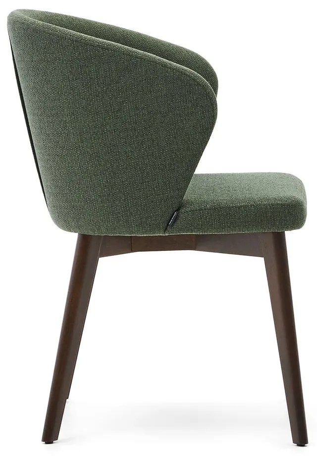 Ciemnozielony tapicerowany fotel jadalniany Darice – Kave Home