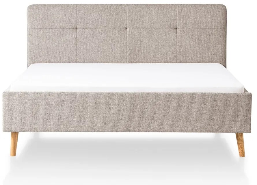 Szarobrązowe tapicerowane łóżko dwuosobowe 180x200 cm Smart – Meise Möbel