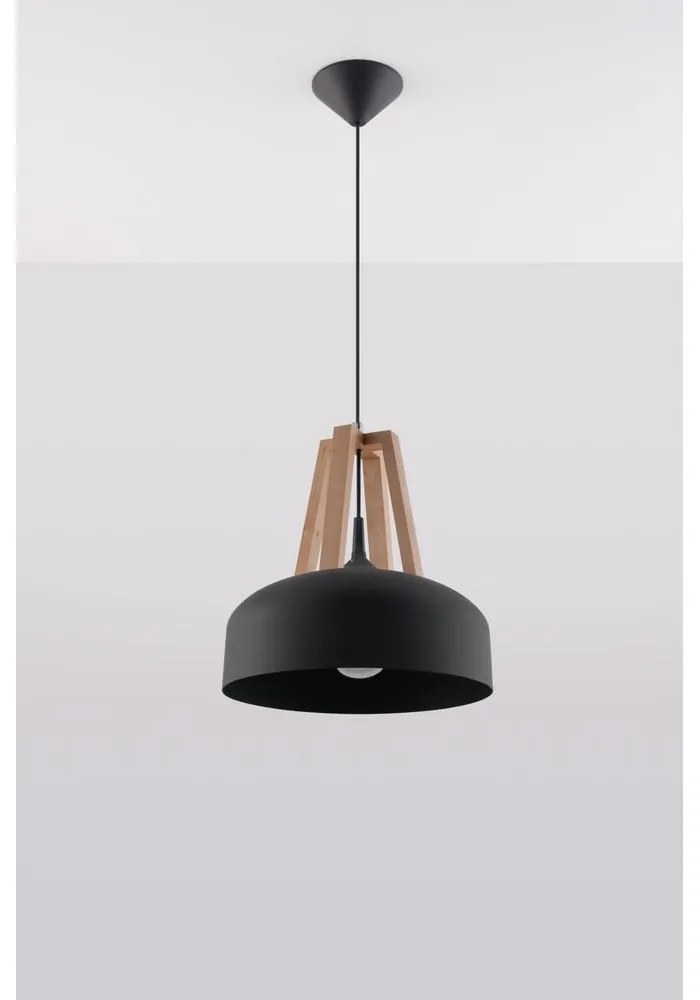 Czarno-beżowa lampa wisząca Sollux Olla