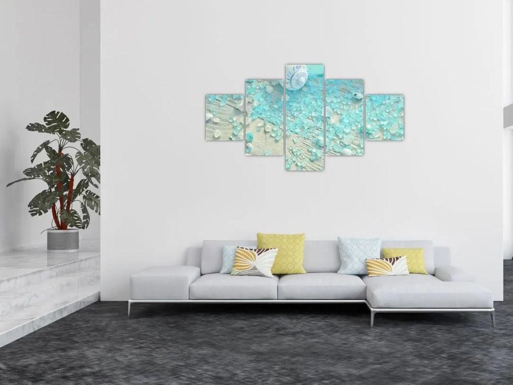 Obraz - Nadmorska atmosfera w turkusowych odcieniach (125x70 cm)