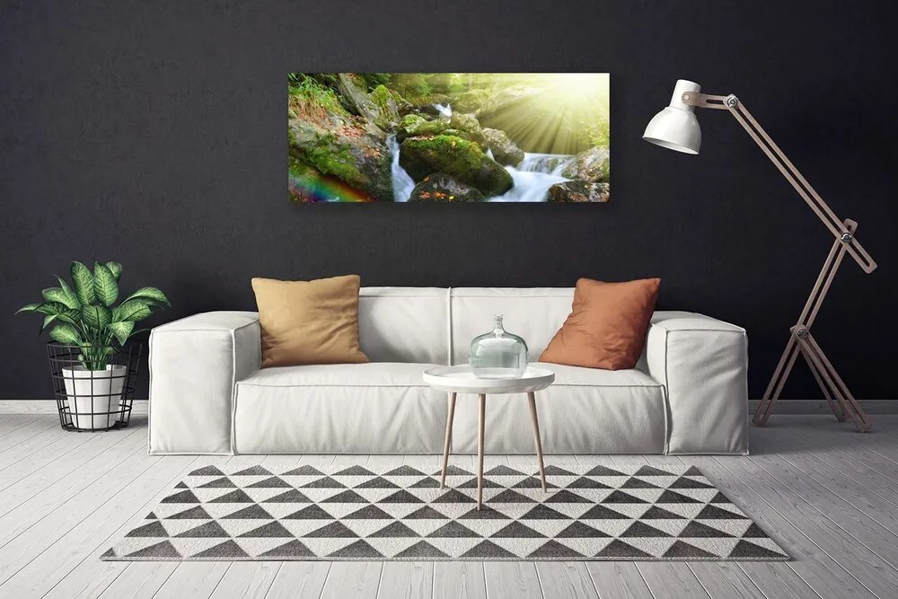 Obraz canvas Tęczowa Kaskada Wodna