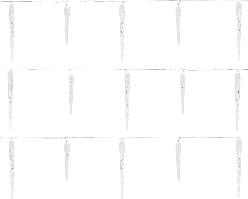 Łańcuch świetlny LED z soplami lodu Deszcz lodowy Dekoracje świąteczne Na zewnątrz W kolorze zimnym białym Z timerem 6,9 m