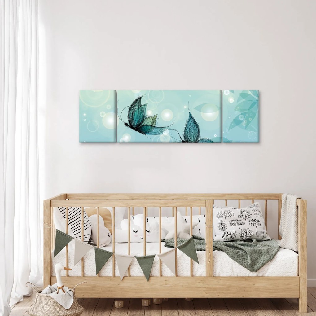 Obraz - Niebieskie motyle (170x50 cm)