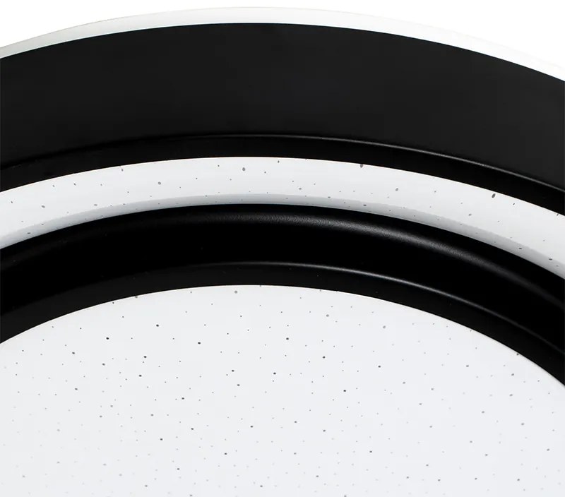 Nowoczesna lampa sufitowa czarna 38 cm z LED i RGB - Jochie Nowoczesny Oswietlenie wewnetrzne