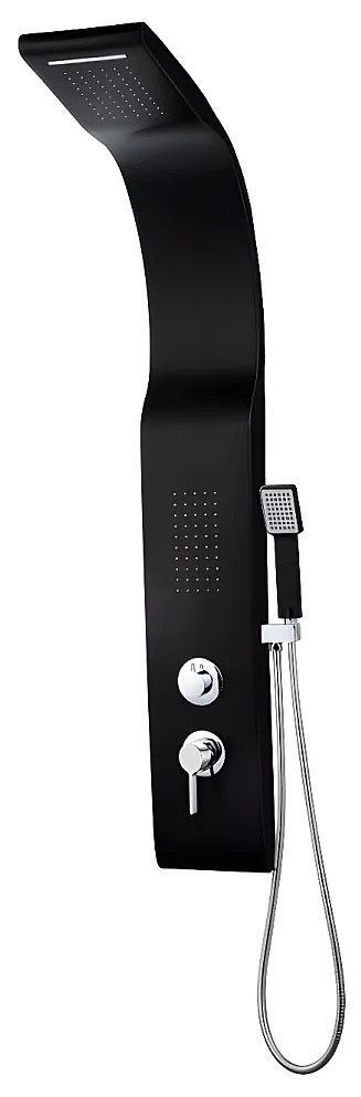 Panel prysznicowy z hydromasażem KOURBEA - czarna - 20 * 132 cm