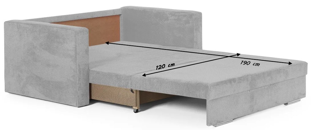 MEGA OKAZJA Sofa 2os rozkładana COMA z funkcją spania CZARNA Tkanina DOT100 Czarny