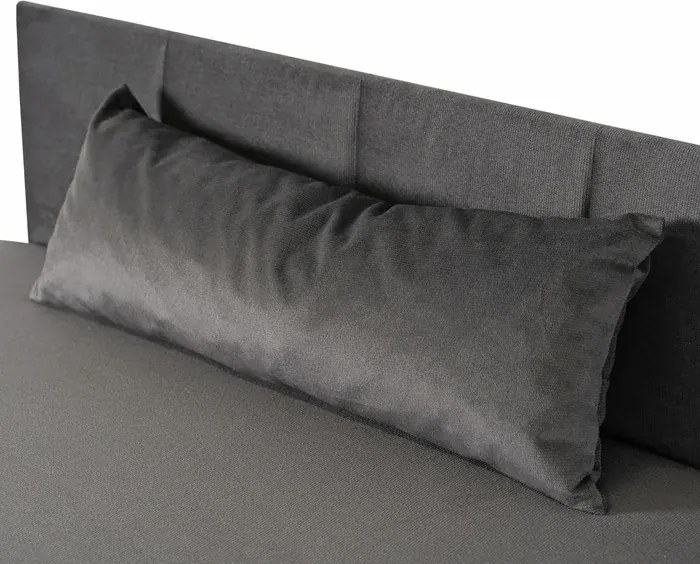 Łóżko Tapczan Młodzieżowe KARO 2 90x200 cm Narożne Szare Welurowe
