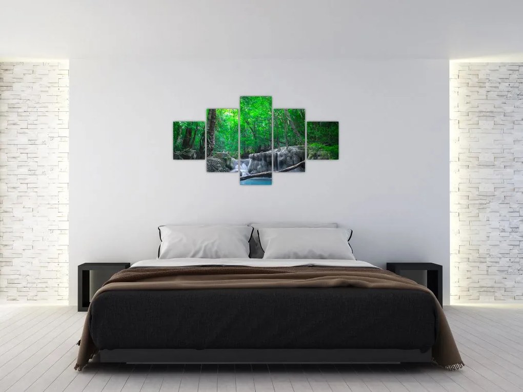 Obraz - Wodospad Erawan, Kanchanaburi, Tajlandia (125x70 cm)