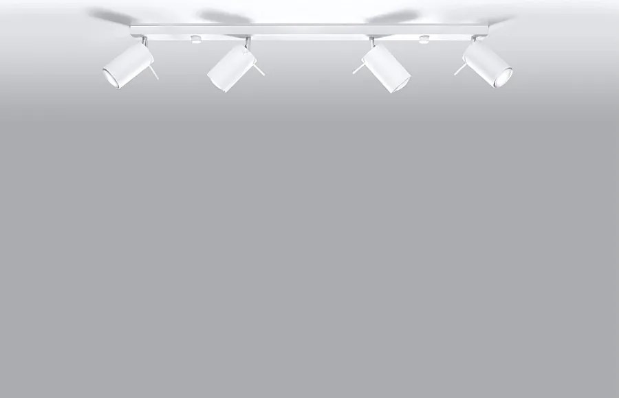 Plafony nowoczesny Briix, stal - 4 źródło światła 4000K - L.80 x H.16 cm - biały