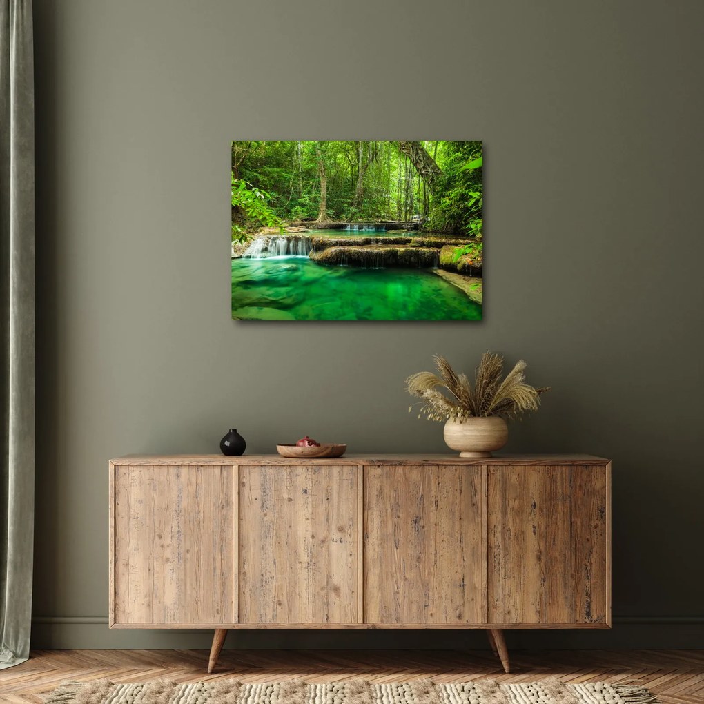 Obraz - Wodospad Erawan w Kanchanaburi, Tajlandia (70x50 cm)