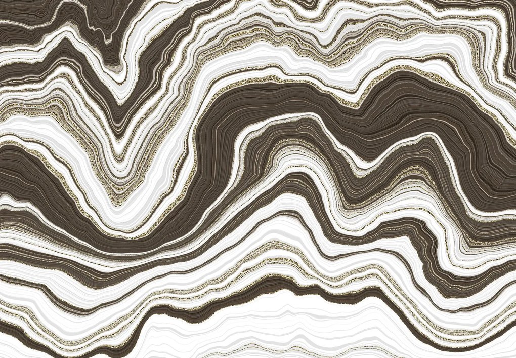 Fototapeta - Złoto-brązowy marmur (196x136 cm)