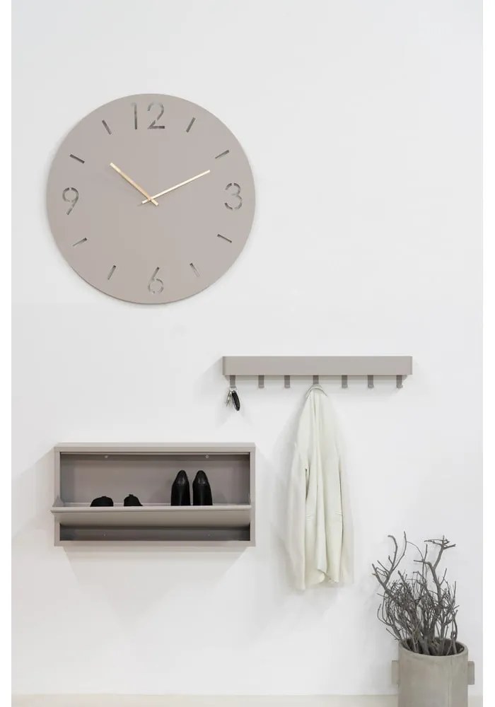 Szarobrązowa metalowa uchylna szafka na buty 75x37,5x12,5 cm Billy – Spinder Design