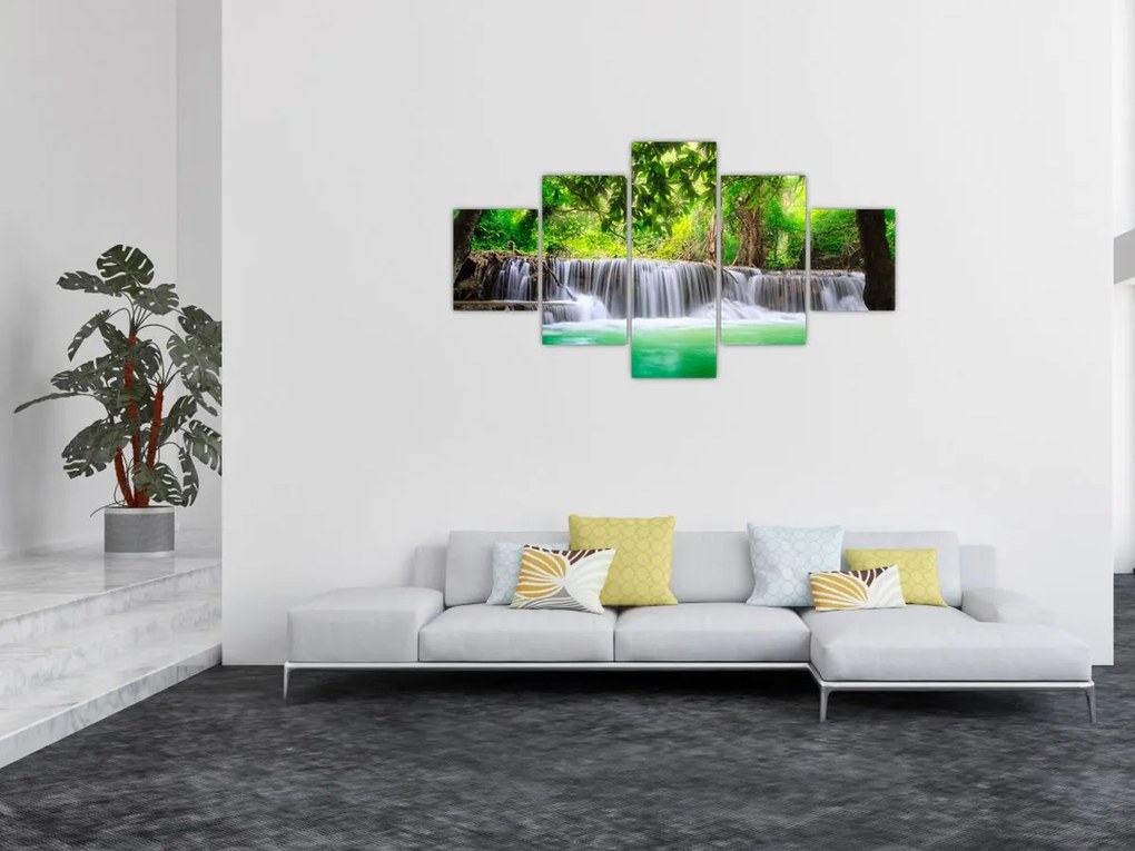 Obraz wodospadu w Kanchanaburi, Tajlandia (125x70 cm)