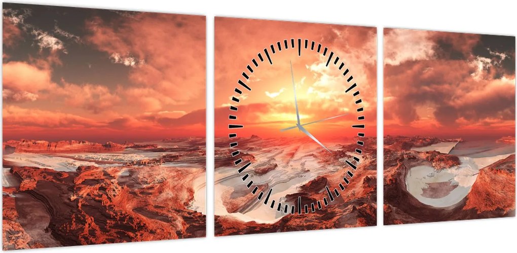 Obraz - Mars (z zegarem) (90x30 cm)