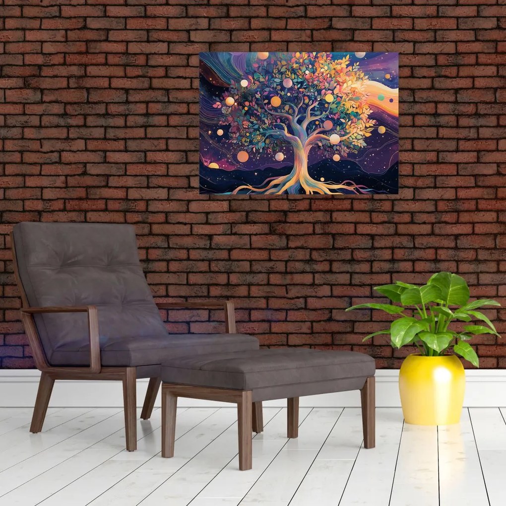 Obraz – Fioletowe drzewo pełne energii (70x50 cm)