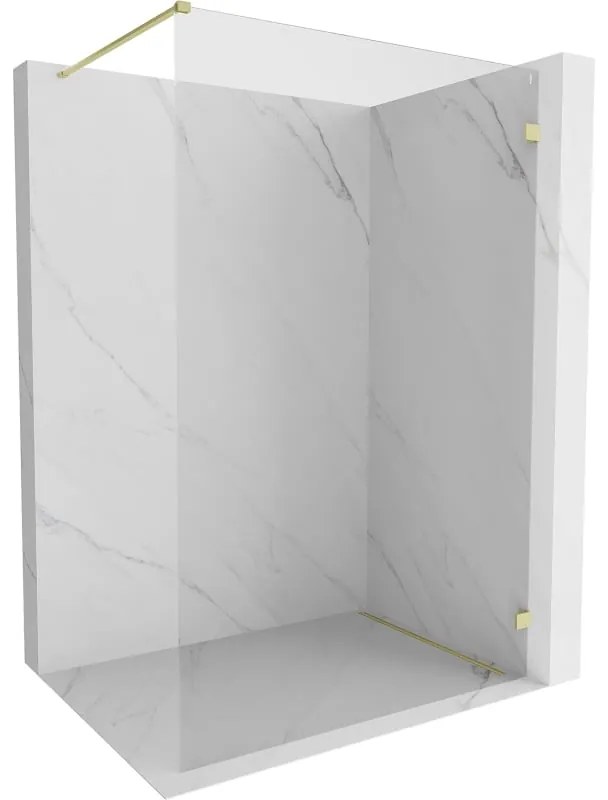 Mexen Lunar ścianka prysznicowa Walk-in prawa 50 x 200 cm, transparent 8 mm, złota szczotkowana - 830-050-000-55-00-P