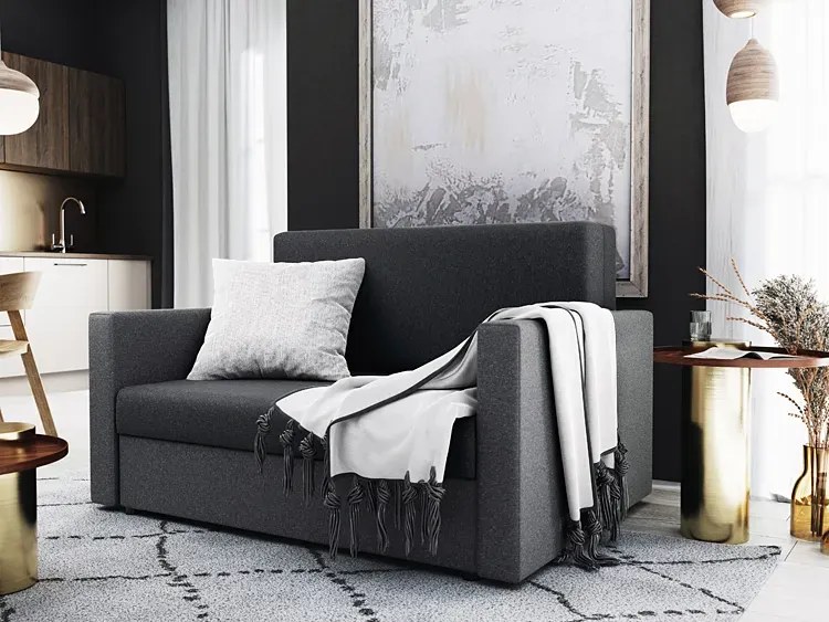 Kanapa dziecięca / młodzieżowa szara + sowy M3-N51