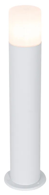 Stojąca lampa zewnętrzna biała z opalowym kloszem 50 cm - Odense