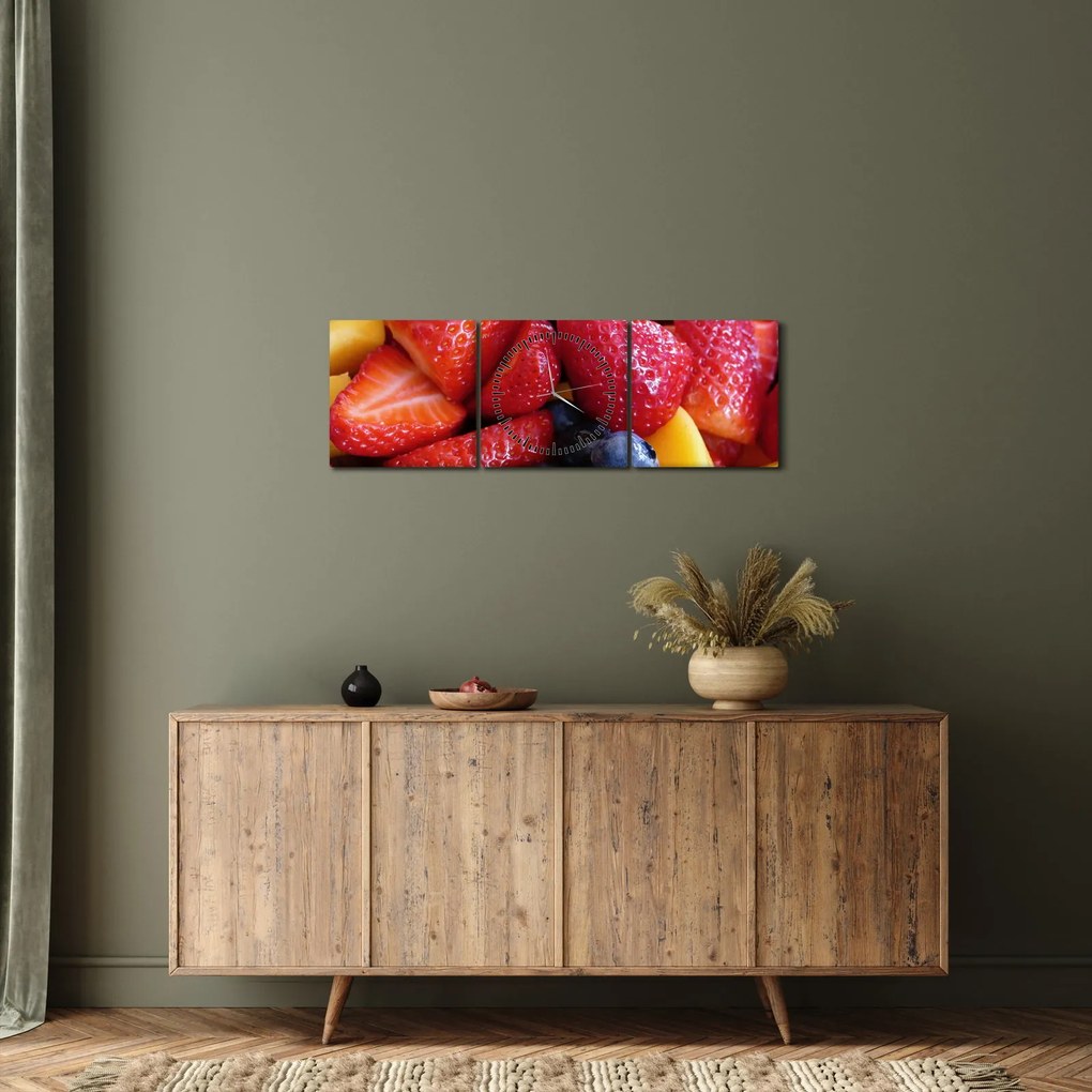 Obraz owoców (z zegarem) (90x30 cm)