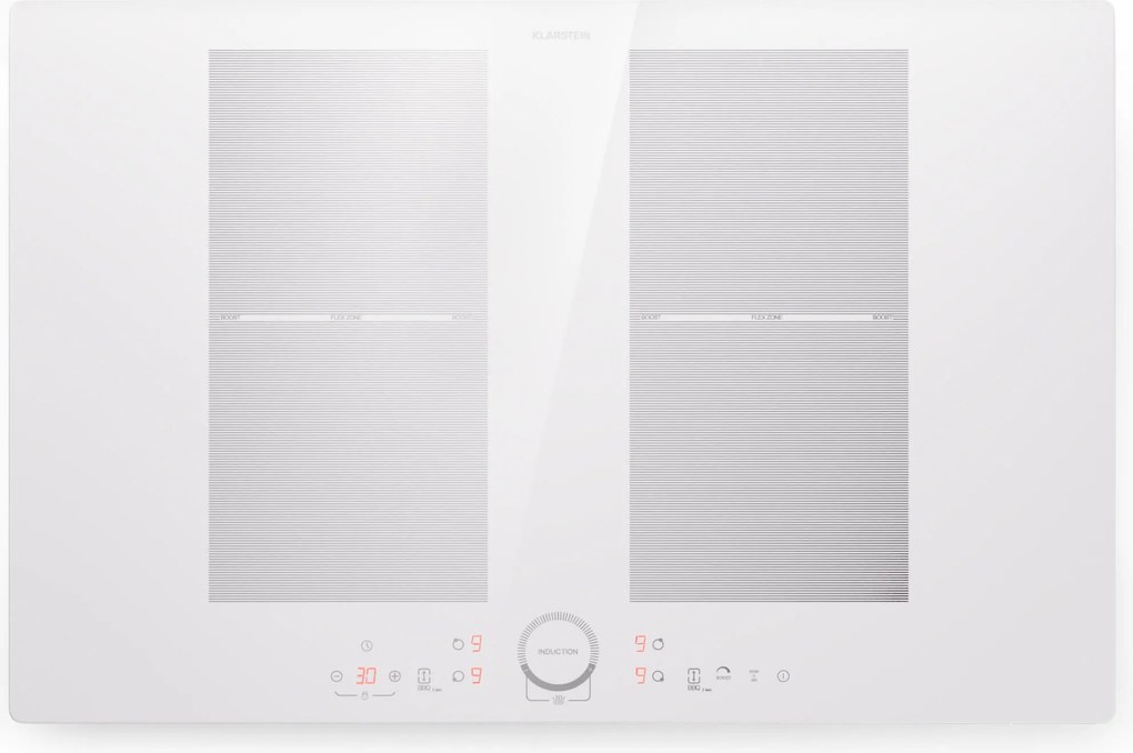 Klarstein Delicatessa 77cm Płyta Indukcyjna 2StrefyFlex 4 Strefy Gotowania Biały