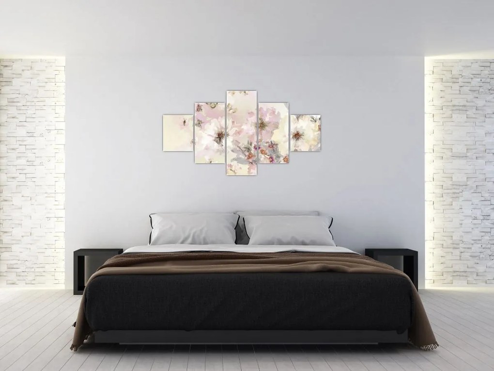 Obraz - Kwiaty malarstwo (125x70 cm)