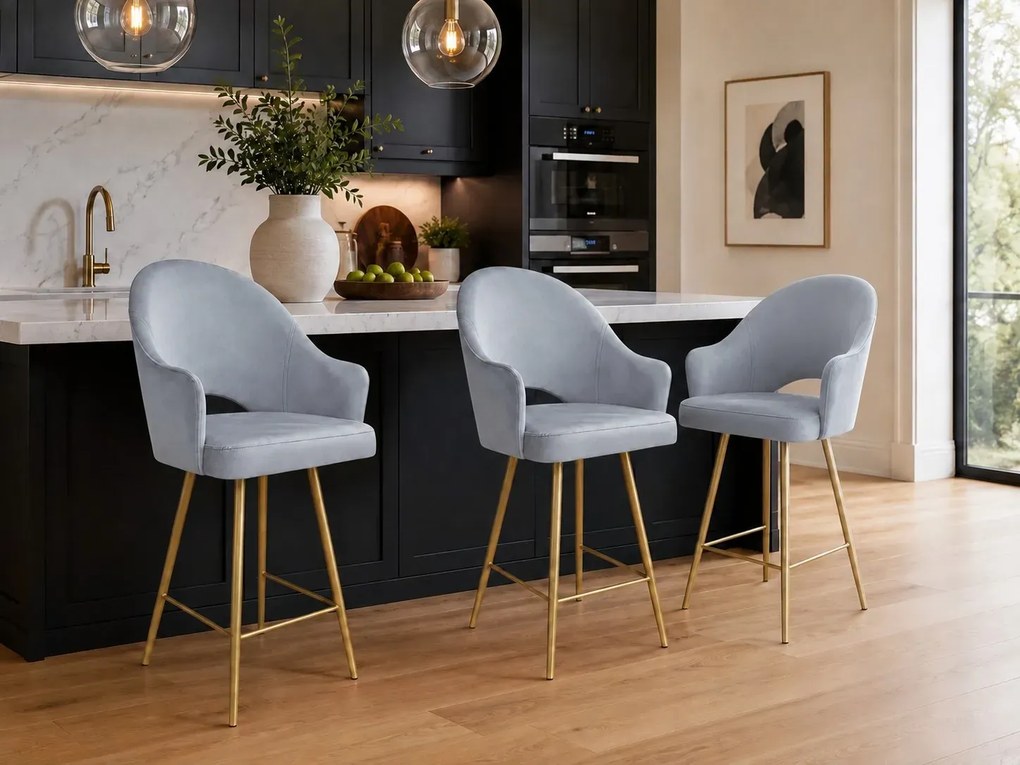 Hoker krzesło barowe Velvet podstawa złota BL06