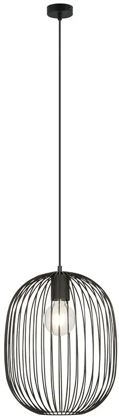 Czarna pojedyncza wisząca lampa industrialna - D126 H3-C49