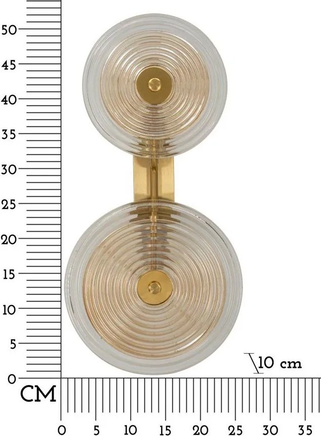 Szklany kinkiet w kolorze złota Venice – Mauro Ferretti