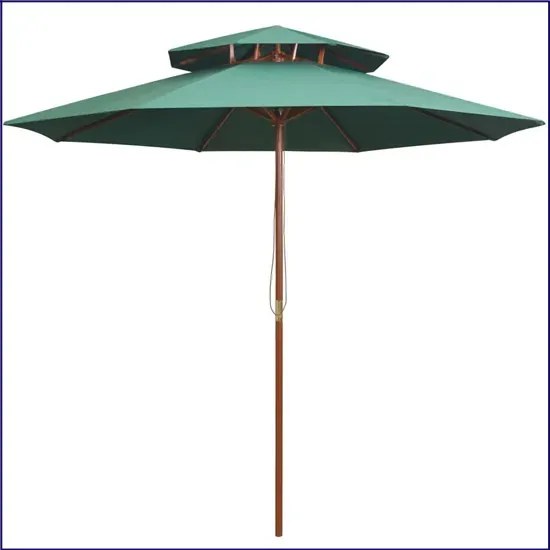 Zielony parasol do ogrodu z podwójnym daszkiem - Baldar