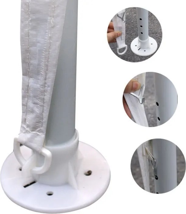 Pawilon eventowy 3x9m ze ściankami i oknami - biały namiot imprezowy, altana ogrodowa