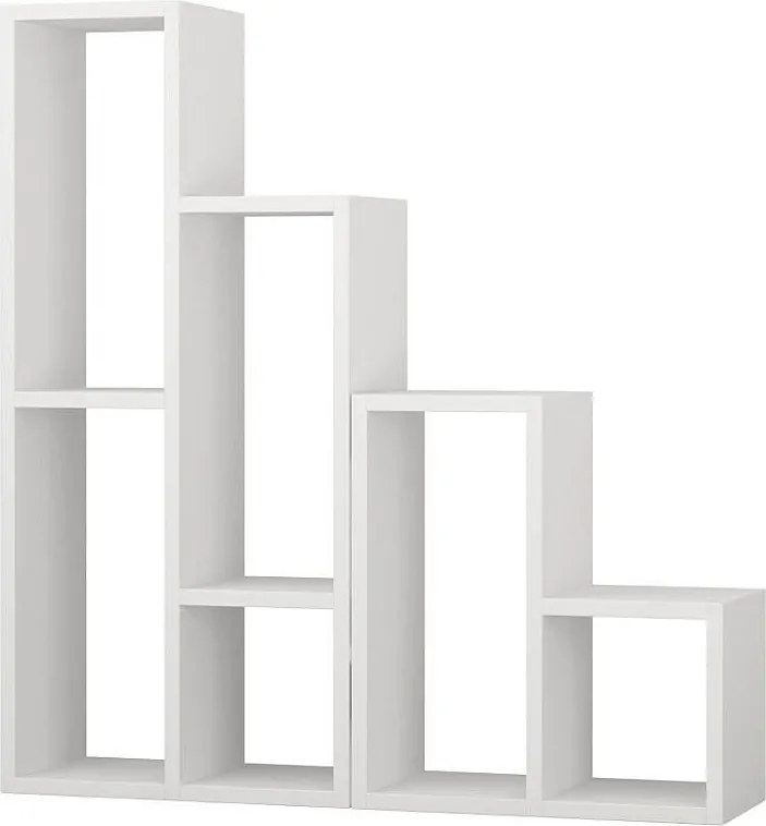 Nowoczesny regał na książki – 42x89x20 cm i 42x45x20 cm – Biały – Płyta wiórowa pokryta melaminą