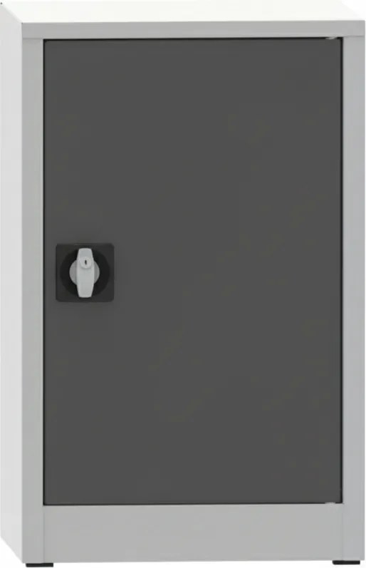 Warsztatowa szafa półkowa na narzędzia KOVONA, 1 półka, spawana, 508 x 400 x 800 mm, szara / grafitowa