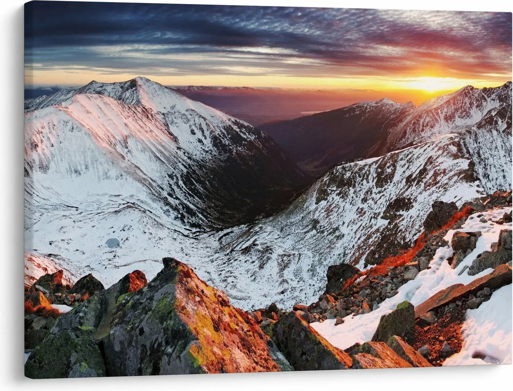 Obraz - Zimowa panorama górska (70x50 cm)