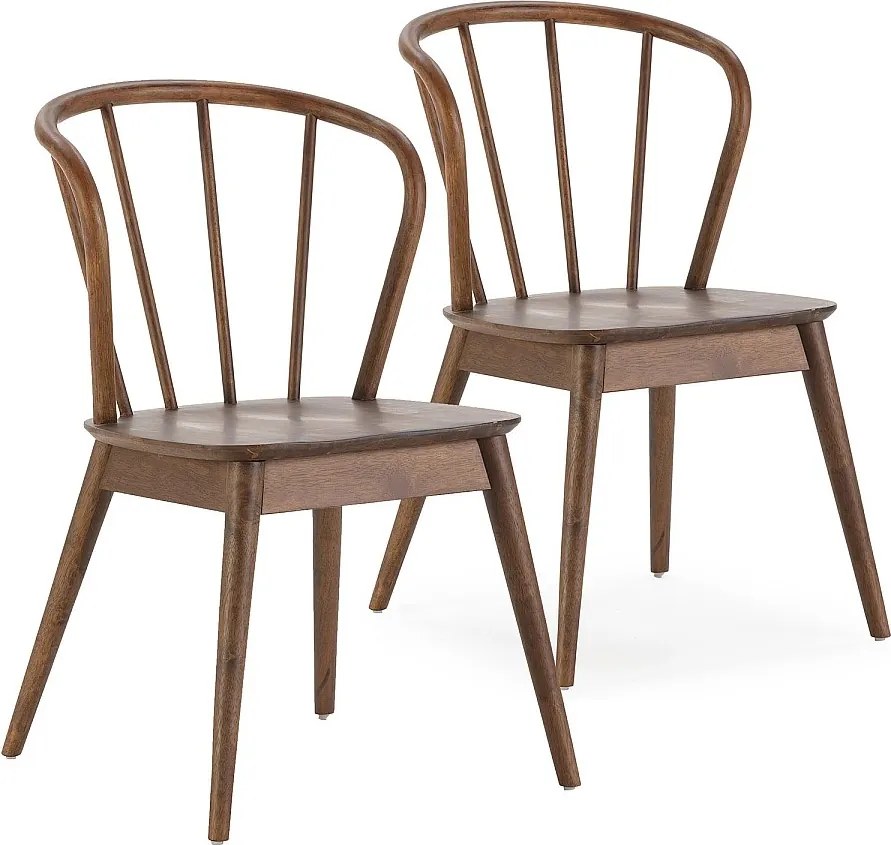 Zestaw 2 krzeseł Brisa z drewna w kolorze orzecha włoskiego.