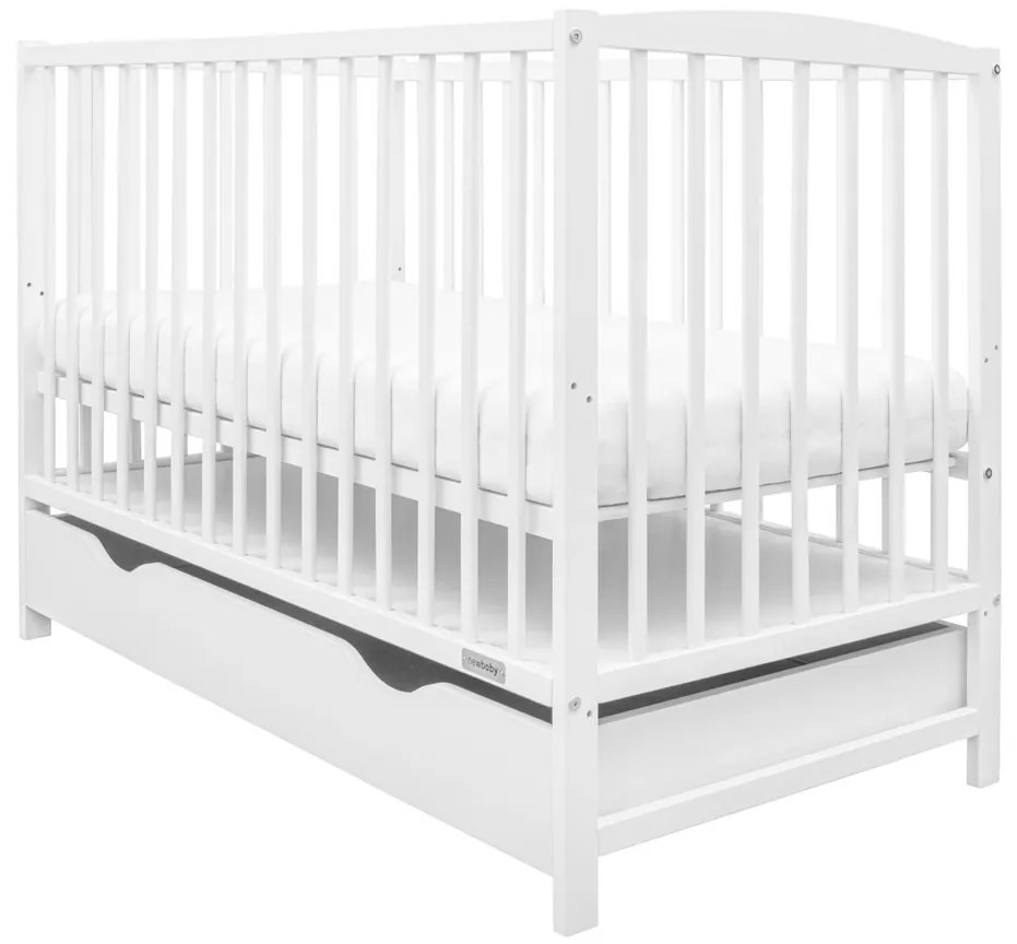New Baby Łóżeczko dziecięce Lilly z szufladą,białe