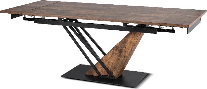 Stół Rozkładany Prostokątny REX 160-220 cm Dąb Rustykalny/Czarny do Jadalni Nowoczesny Loft