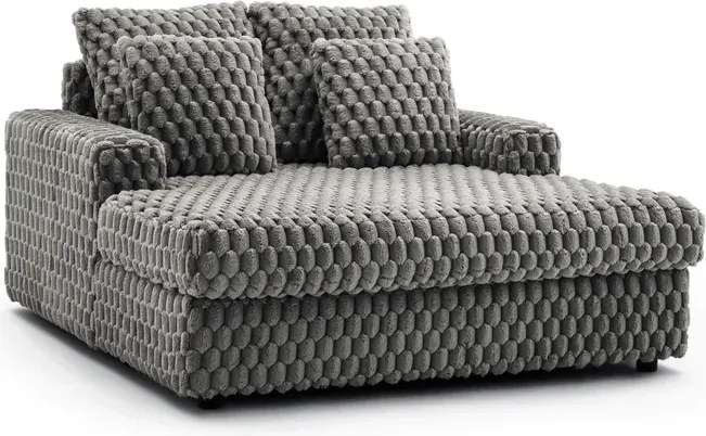Fotel Wypoczynkowy Sofa KOBEL Szary Pluszowy Nowoczesny