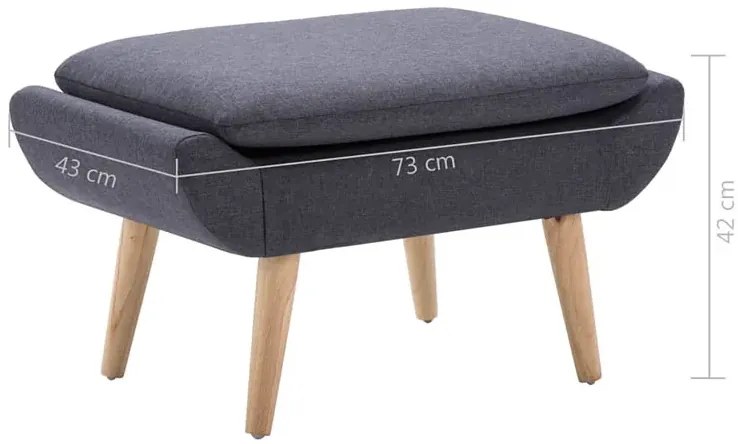 Szara pufa siedzisko i podnóżek K7-P05