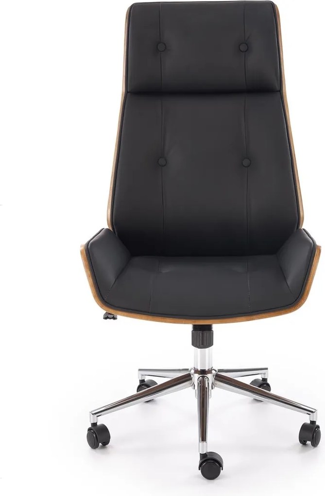 Elegancki fotel biurowy ze sklejki orzechowej Webster Halmar