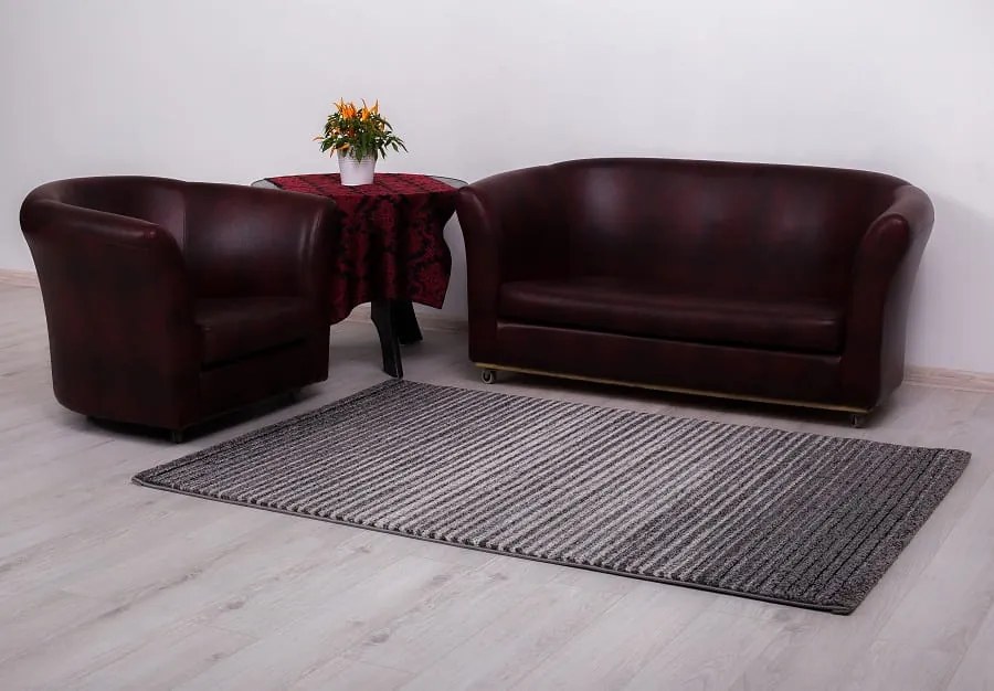 Dywan Mallorca Paseczki Biało-Czarne 160 cm x 230 cm